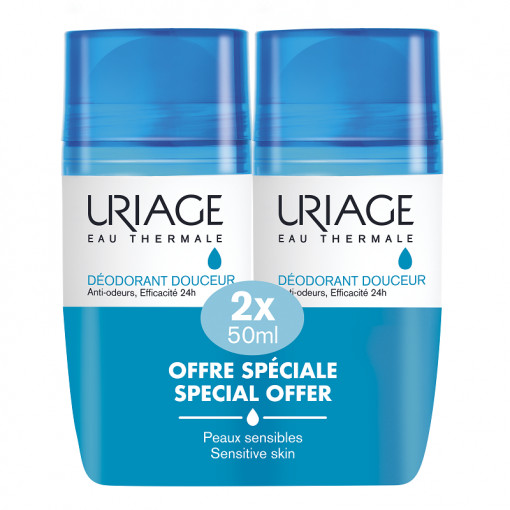 URIAGE Deodorant roll-on fara saruri aluminiu PROMO 2x50ml