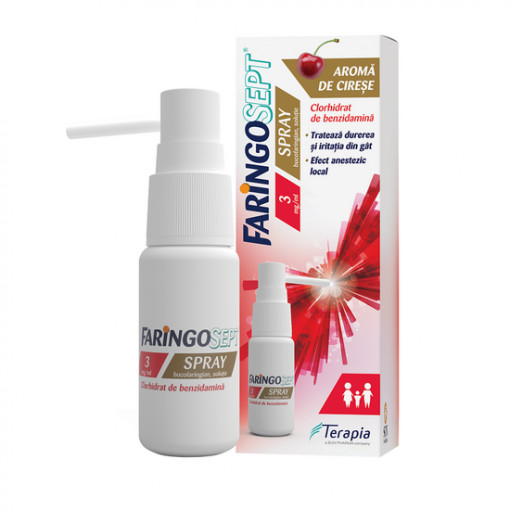 Faringosept, 3 mg/ml spray bucofaringian, 30 ml, Terapia