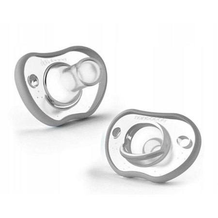 NANOBEBE Suzete din silicon flexibile 0-3luni+ x 2buc, Gri