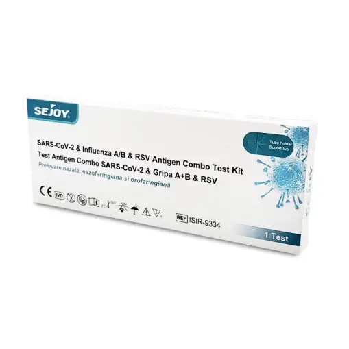 Test Rapid Combo 4-in-1 Gripa A/B, RSV, SARS-CoV-2 -Covid 19-Sejoy, 1 buc