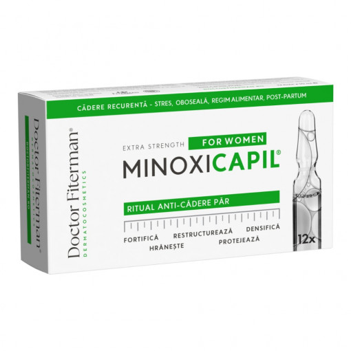 Tratament impotriva caderii parului Minoxicapil Woman, 10ml, 12 fiole, Fiterman