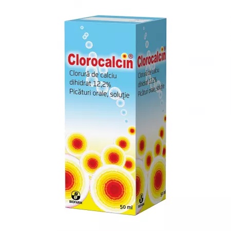 Clorocalcin picaturi orale, solutie, 133.6 mg/ml, 50 ml, Biofarm