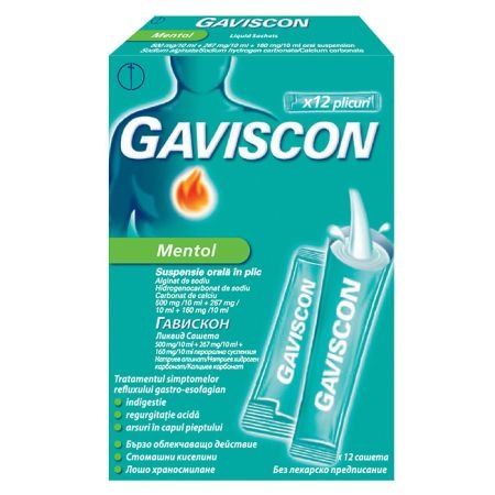 Gaviscon Mentol suspensie orala, 12 plicuri