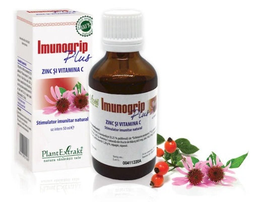 Imunogrip Plus Zinc si Vitamina C, 50 ml, PlantExtract