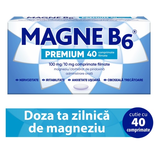 Magne B6 Premium 100 mg/10 mg, 40 comprimate – Sanofi
