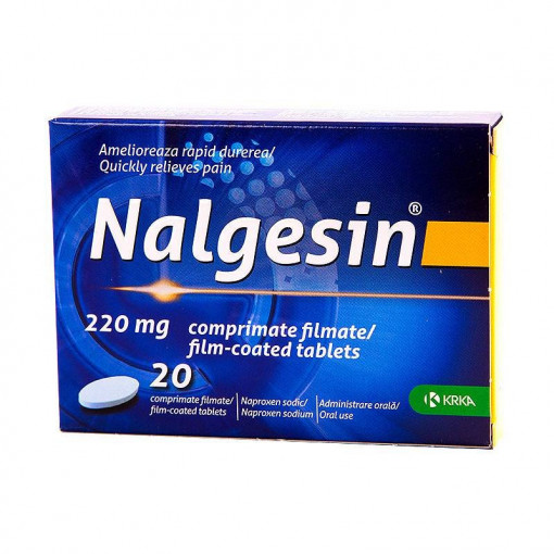 Nalgesin 220 mg comprimate filmate, 20 comprimate, Krka