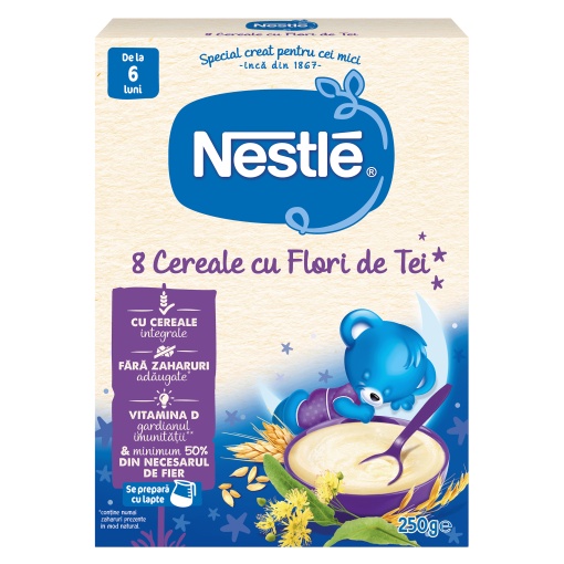 Nestle Somn Usor cu Flori de Tei, 250g – Pentru bebelusi 6+ luni