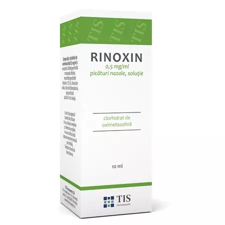 Rinoxin solutie nazala 0,5 mg/ml, 10 ml, Tis Farmaceutic