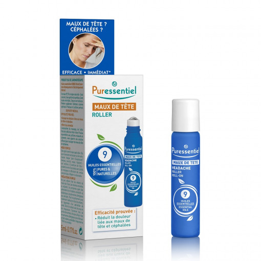 Roll-on pentru dureri de cap cu uleiuri esentiale, 5ml, Puressentiel
