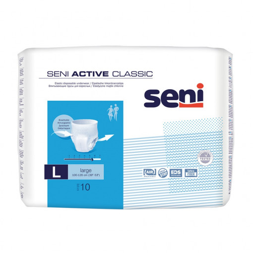 Scutece chiloti Active Classic L, 10 bucati, Seni