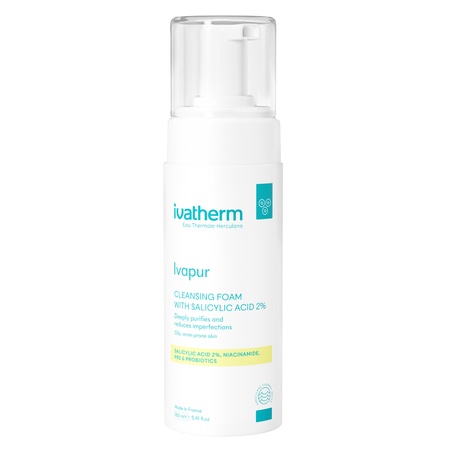 Spuma de curatare cu Acid Salicilic 2% Ivapur, 160 ml, Ivatherm