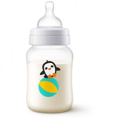 AVENT Biberon Clasic anticolici-pinguini x 260ml SCF821/13