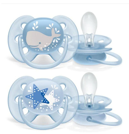 AVENT Suzeta ultra soft deco 6-18L baieti-Hello- x2buc SCF223/03