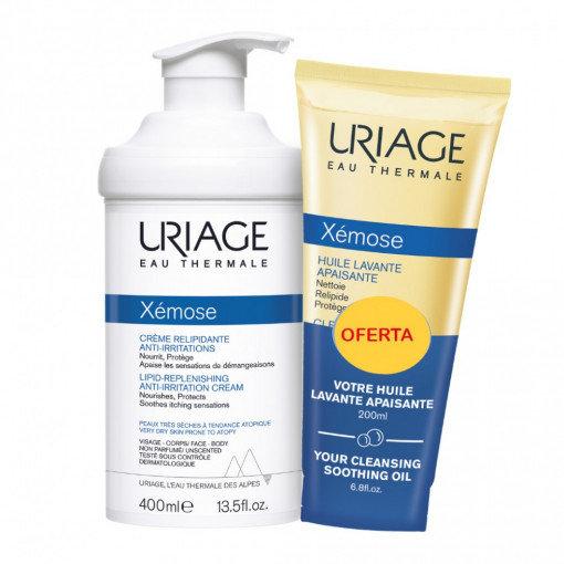 Pachet Xemose crema relipidanta, 400ml +Ulei spalare 200ml, Uriage