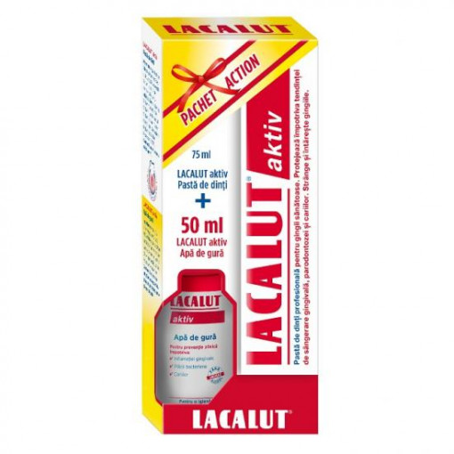 LACALUT Aktiv pasta x75ml +apa gura 50ml