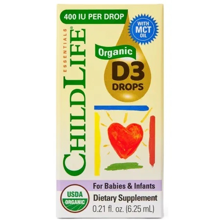 ChildLife Vitamina D3 picături organice, 400 UI, 6,25 ml
