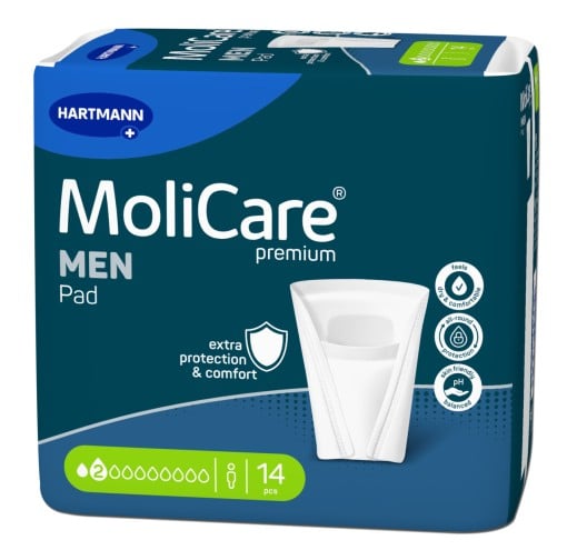 Tampoane barbati MoliCare Men Pad 2 picaturi – 14 bucati Hartmann