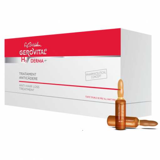 Tratament anticadere Gerovital H3 Derma+ – 12 fiole x 10 ml