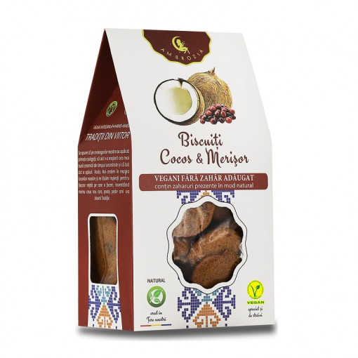 AMBROZIA Biscuiti Cocos & Merisor x 150g