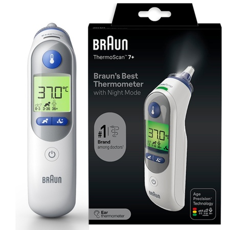 Braun ThermoScan 7+ IRT6525 | Termometru auricular noapte