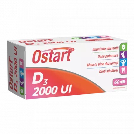 Ostart Vitamina D3, 2000UI, 60 comprimate, Fiterman