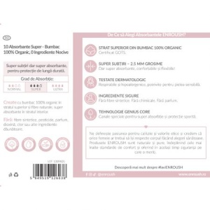 Absorbante din bumbac organic Super, 10 bucati, Enroush - Img 5