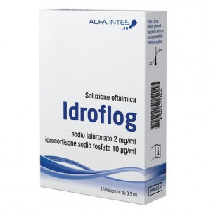 Alfa Intes Idroflog solutie oftalmica cu hialuronat de sodiu si hidrocortizon, 15 fiole x 0,5 ml
