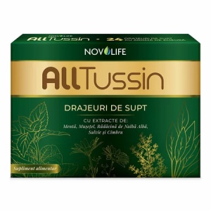 AllTussin cu Aroma de Zmeura - 24 Drajeuri de Supt, Novolife