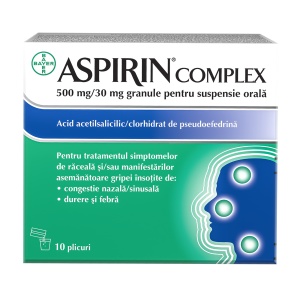 Aspirin Complex, 500 mg/30 mg, 10 plicuri, Bayer