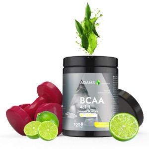 BCAA 4:1:1 pulbere aroma lamaie si lime,400 g, Adams - Img 1