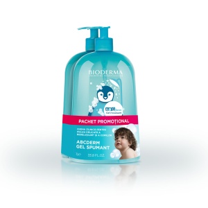 Bioderma ABCDerm Gel Spumant Pachet Promotional 1000 ml + 1000 ml