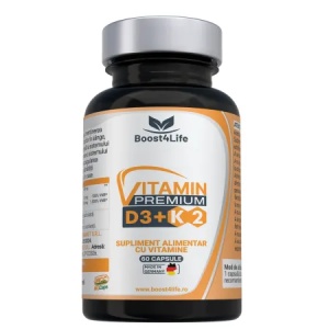 Boost4Life Vitamina D3 2000 UI + K2 75 mcg Premium MGCaps, 60 capsule