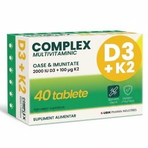 Complex Multivitaminic D3+K2, 40 tablete - Img 2