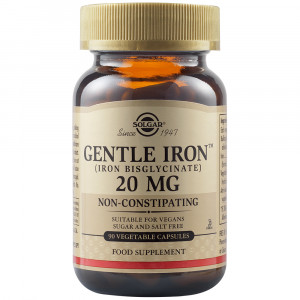Fier cu actiune blanda Gentle Iron 20 mg, 90 capsule, Solgar