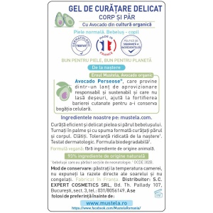 Gel de curățare delicat pentru păr și corp, 500 ml, Mustela - Img 2