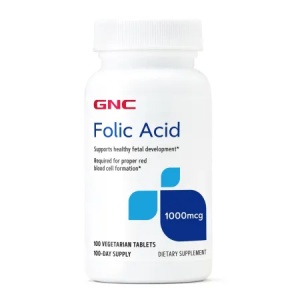 GNC Acid Folic 1000 mcg – 100 Tablete Vegetale - Img 1