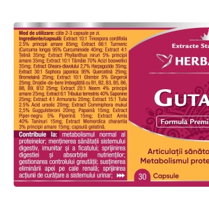 Herbagetica GutaPrim, 30 capsule - Img 2