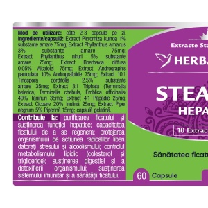 Herbagetica Steatox Hepatic, pachet 2 x 60 capsule - Img 2
