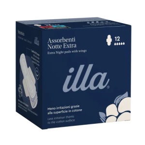 Illa absorbante de noapte extra din bumbac, 5 picaturi, 12 bucati