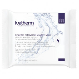 Ivatherm servetele demachiante pentru fata si ochi cu apa termala Herculane, 25 buc