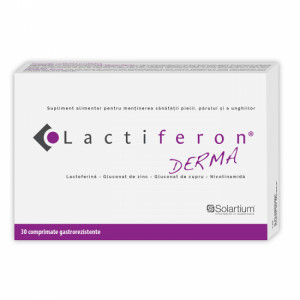 Lactiferon Derma cu lactoferina, nicotinamida si zinc, 30 comprimate, Meditrina - Img 2