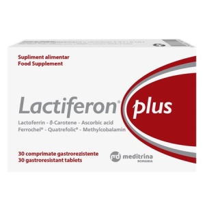 Lactiferon Plus cu fier bisglicinat si lactoferina, 30 comprimate, Meditrina