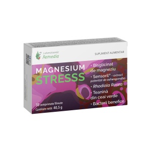 Magnesium Stresss, 30 comprimate filmate, Laboratoarele Remedia