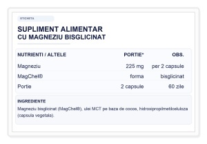 Magneziu Bisglicinat MagChel® MoleQlar – 225 mg | 120 capsule - Img 5