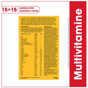 Pachet VitaMax Multivitamine cu Ginseng și Lăptișor de Matcă, 15 + 15 capsule moi, Perrigo - Img 2