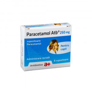 Paracetamol pentru copii, 250mg, 6 supozitoare, Antibiotice SA