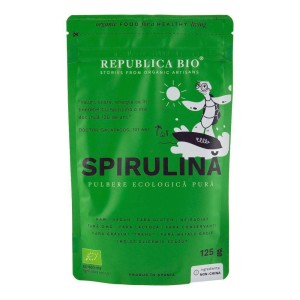 Spirulina pulbere ecologica pura, 125g, Republica Bio - Img 1