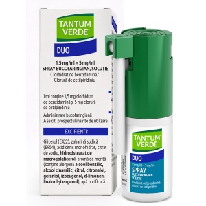 Tantum Verde Duo Spray Bucofaringian 1,5 mg/ml + 5 mg/ml, 15 ml, Angelini - Img 3