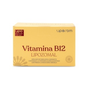 Vitamina B12 lipozomală 180 µg, 30 plicuri, Liporom - Img 2
