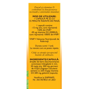 Zinc cu Vitamina D3, 30 capsule, Fares - Img 3